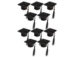 2026 10 Mini Tampas de Garrafa em Formato de Chapéu de Formatura com Borla, Material Não Tecido