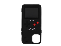 Mali capa de Telefone com Design Nostálgico de Máquina de Jogo com Tela Colorida para Iphone11 Pro Preto