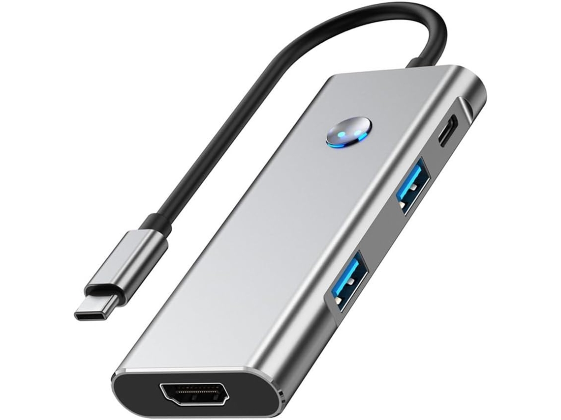 Estação De Acoplamento Usb-c 6 Em 1, Compatível Com Type-c Para Hub