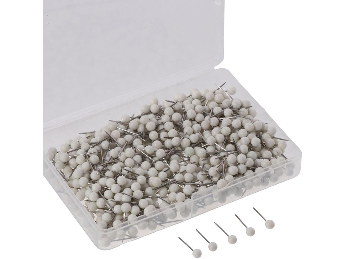 500 Tachinhas Brancas Com Ponta Redonda De Plástico, Decorativas 1/8