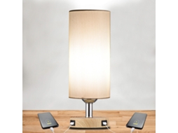 Rebe-lâmpada De Mesa Com Controle Táctil, 2 Portas Usb E Lâmpada Led Luz Branca Quente Para Quarto E Sala De Estar