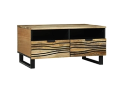 Vidaxl Mesa De Centro Natural 80 X 54 X 40 Cm Derivados De Madeira