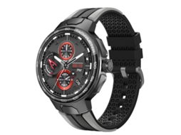 (cinza) Smartwatch com pulseira de tecido colorida de 1,55 polegadas, compatível com chamadas Bluetooth e monitoramento de frequência cardíaca.
