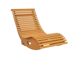 Cadeira de Balanço Cadeira de Balanço para Jardim com Assento Ripado e Encosto Alto de Madeira. CHEZMOI