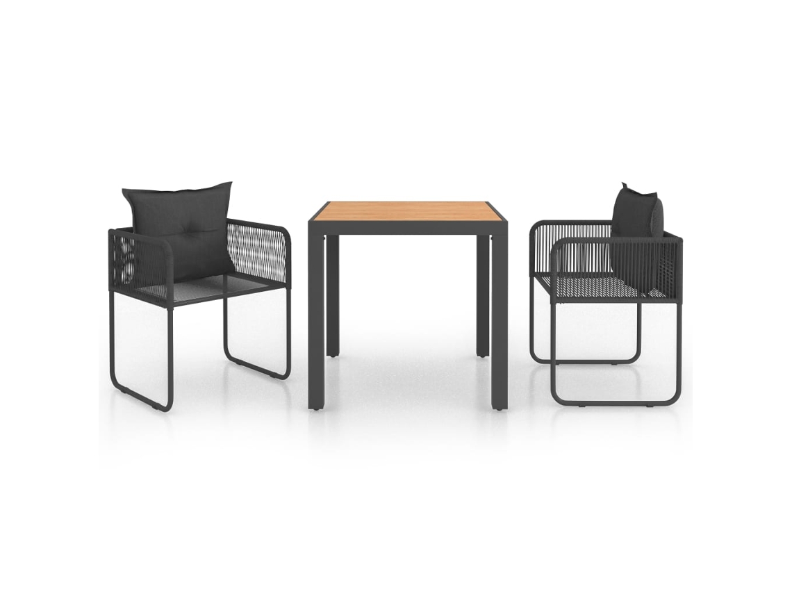 Dining Set, Dining Sets Vidaxl Preto Pvc (79 Cm Table Length)