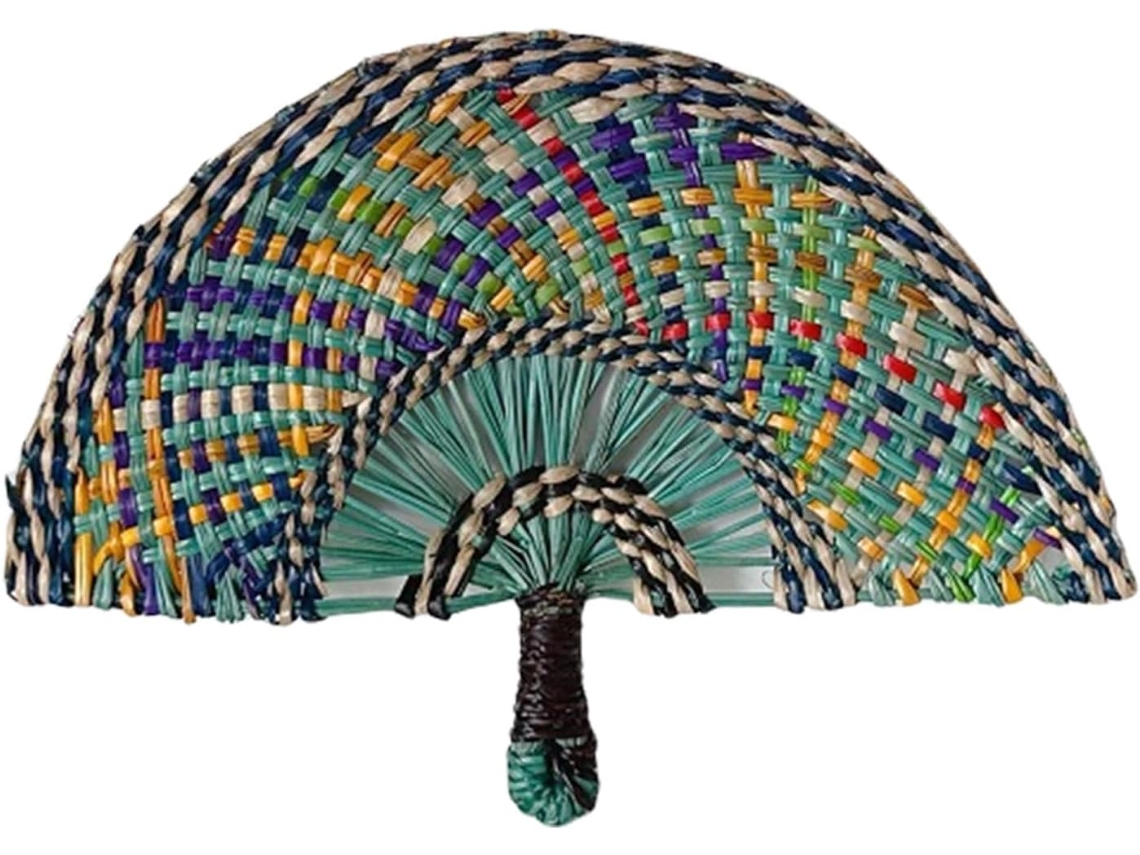 Leque De Palha Trançada À Mão, Pequeno, Leve, Ideal Para Festas Ao Ar Livre, Viagens E Decoração.