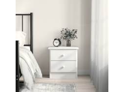 Vidaxl Mesa De Cabeceira Alta 41x35x41 Cm Pinho Maciço Branco