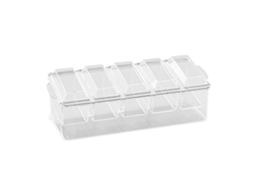 Recipiente Refrigerado Para Condimentos Com 5 Compartimentos, Plástico Pet Livre De Bpa, Removíveis Com Tampas, Festas E Piqueniques