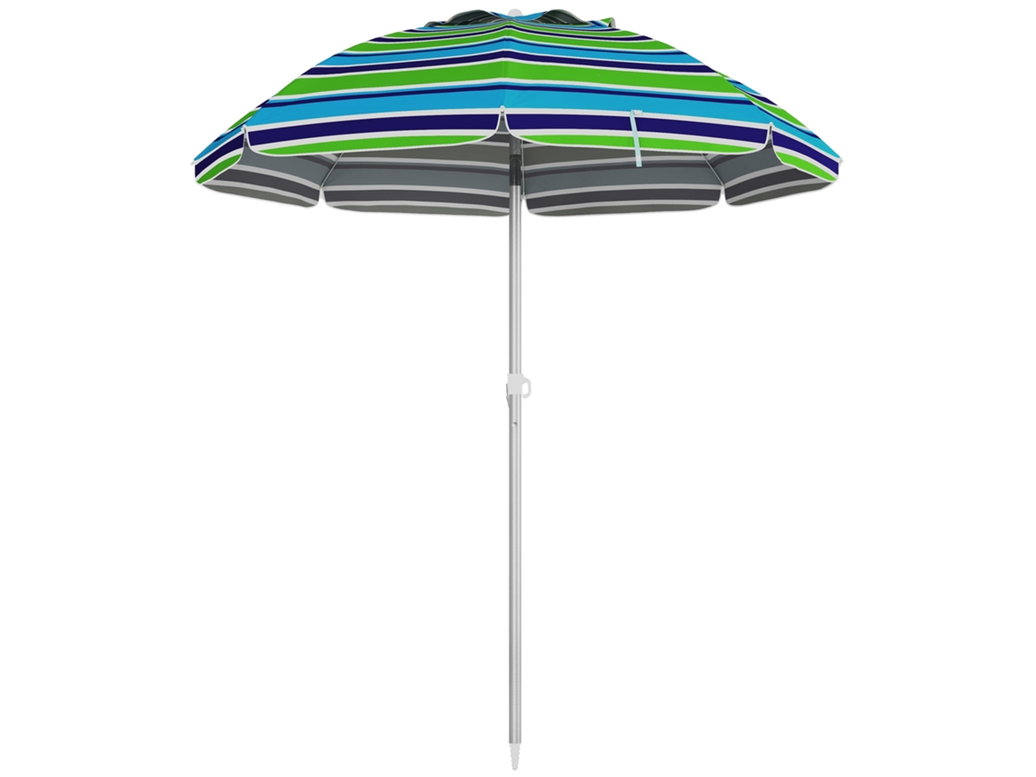Guarda-sol de praia Ø178cm UV40+, altura estável, à prova de vento, com bolsa de ventilação, multicolorido