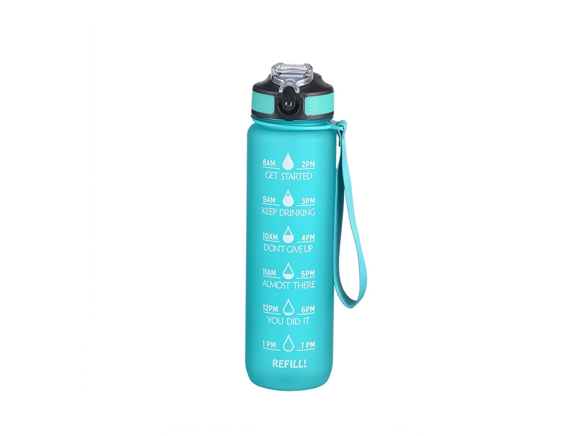 (verde Claro) Garrafa De Água Esportiva Portátil De 946 Ml (32 Oz) Com Marcações De Tempo, À Prova De Vazamentos.