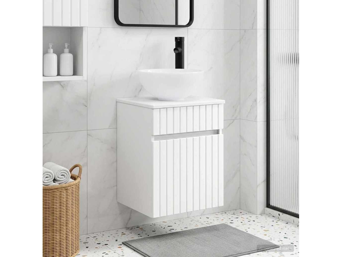 Vidaxl Vanidade De Pia De Parede Branco 39 X 35 X 63 Cm