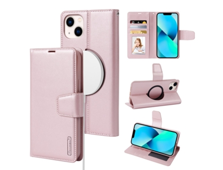 Capa Magsafe Para Iphone 14 Hanman Pele Sintética Magnética Rosa