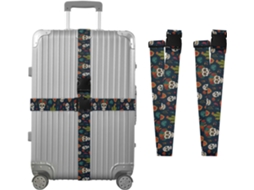 Conjunto De 2 Cintas Bagagem Mexicanas Personalizáveis Com Fivelas Para Malas, Com Estampa De Caveira Cacto
