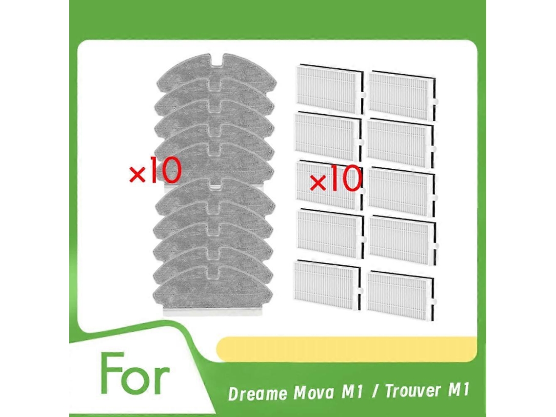 Kit Com 20 Filtros E Panos Para Substituição De Peças Do Robô Aspirador M1 / Trouver M1._ptg