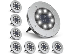 Luminárias Solares para Exterior AQUAFORGE com 8 Led IP65 Branco Frio (LxAxP cm)