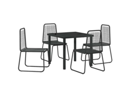 Conjunto 5 De Jantar Ergonómico Com Vários Tamanhos Vidaxl Preto Vime Pe