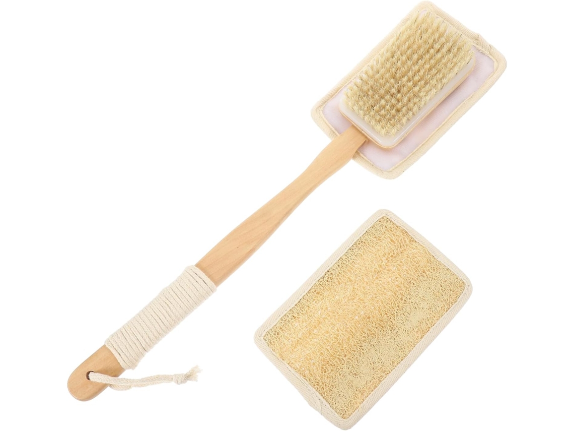 Escova Esfoliante Veemoon Com Cabo Longo E Cerdas Naturais Para Uma Esfoliação Suave Do Corpo Rosto, Massagem Saudável
