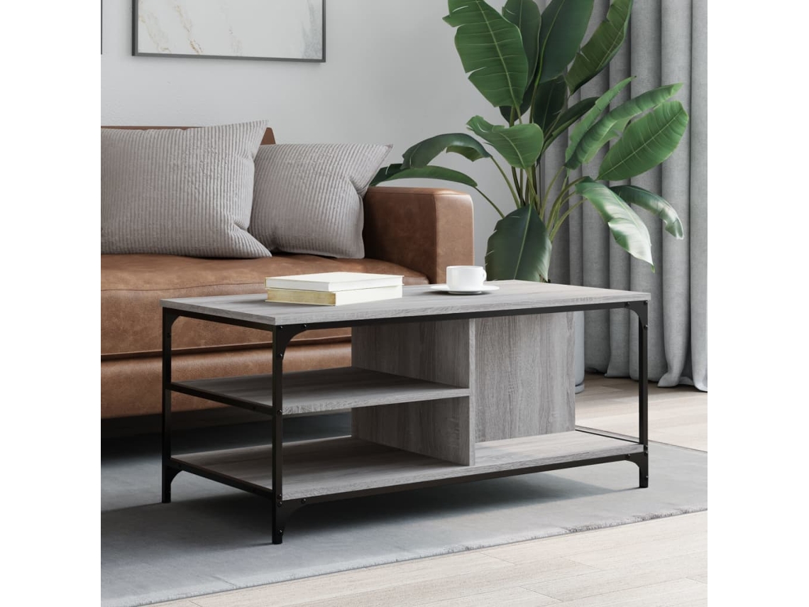 Vidaxl Mesa De Centro 100x50x45 Cm Derivados Madeira Cinzento Sonoma
