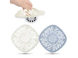Coletor de cabelo para ralo de chuveiro, filtro de silicone para banheira, branco e azul