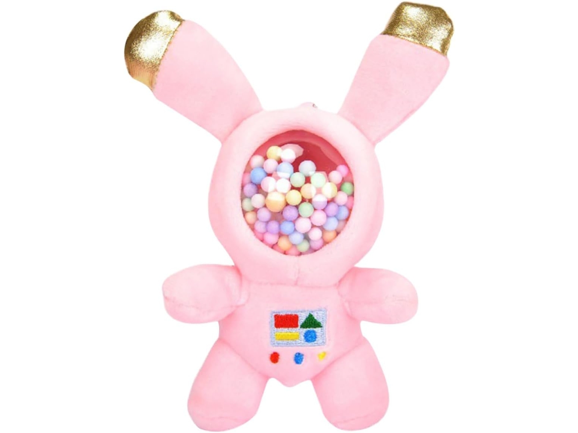 Chaveiro De Astronauta E Coelho De Pelúcia, Algodão E Metal Rosa Pp