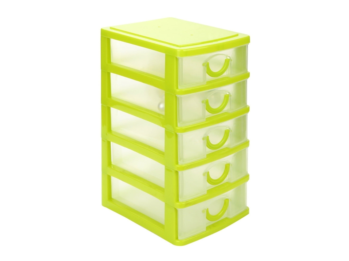 Organizador de mesa com 5 mini gavetas (verde)