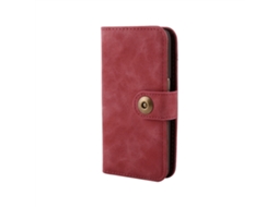 Capa de Telefone Samsung S7 Edge Capa de Couro Retro Rouge EOOCOO (carteira de Cartões Dividida Magnética)
