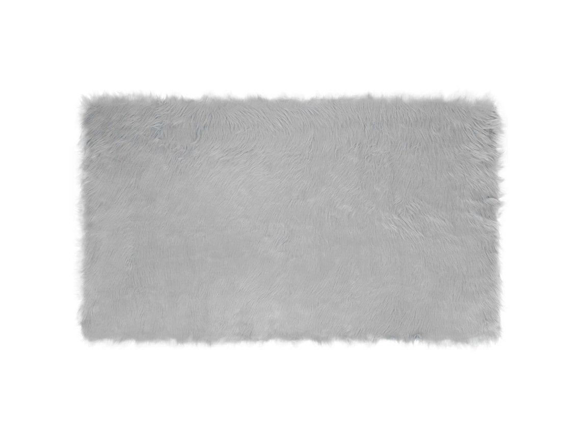 Vidaxl Tapete De De Ovelha Sintética Tafalla Cinzento 100 X 200 Cm
