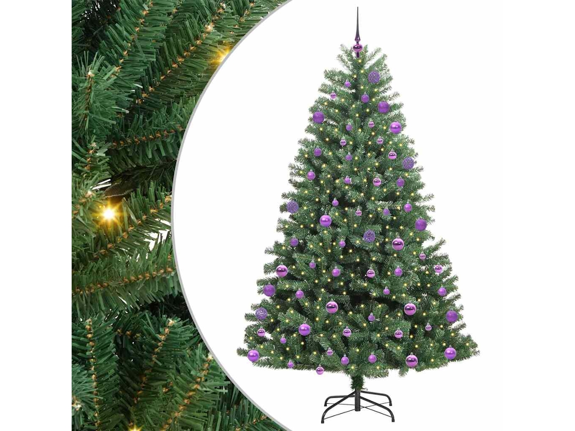 Conjunto 1 Árvore De Natal Artificial Vidaxl Verde Pvc (180 Cm)