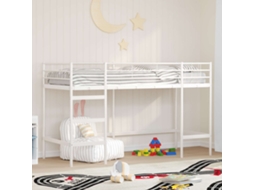 Vidaxl Estrutura De Cama Loft Para Crianças Branco 75 X 190 Cm Aço