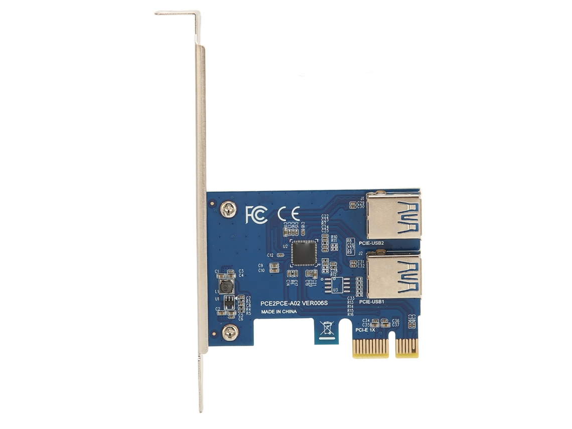 Cartão Riser Pci E 1 Para 2 Alta Estabilidade Divisor Pcie 1x Para 2 Adaptador Usb 3.0 Externo