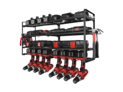 Organizador de Ferramentas Elétricas Parede, Prateleira Armazenamento 4 Camadas com 8 Porta brocas, para Chaves Fenda, Garagem, Banco Trabalho e
