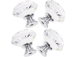 Doitool Conjunto De 4 Puxadores Cristal Para Armários, Puxadores De Vidro Para Gavetas E Portas Armários, 30mm