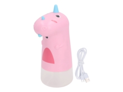 Mali dispensador Automático de Sabão em Espuma Animado Usb Carregável À Prova D'água Rosa