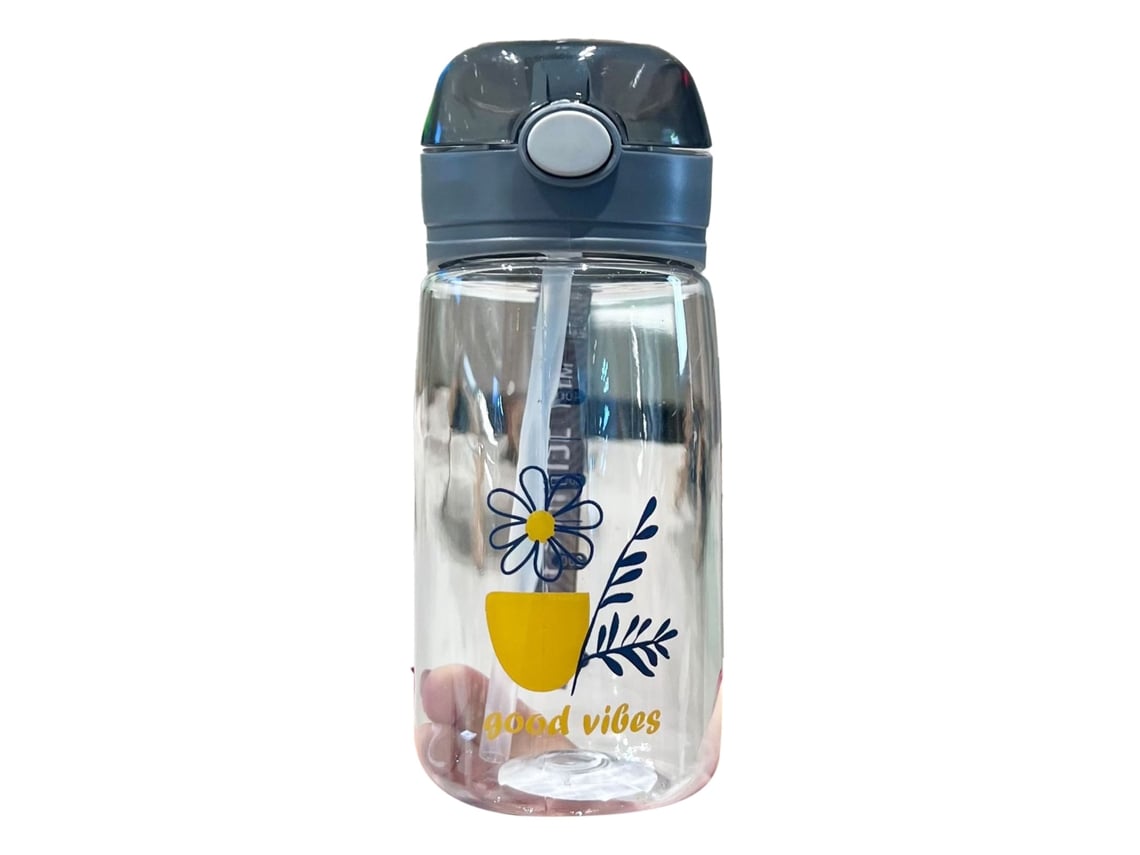 Garrafa de Água 520ml com Canudo Resistente Ao Calor