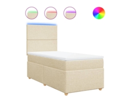 Box Spring Bed, Box Spring Beds Vidaxl Creme Tecido (90 X 200 Cm)