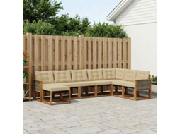Vidaxl Conjunto De Sofás Para Exterior 8 Pcs Natural E Bege