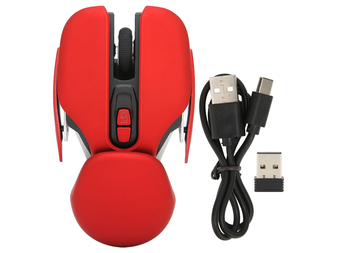 Aetheria mouse Sem Fio Ergonômico para Jogos com Bateria Integrada Dpi Ajustável Processo de Eletroplatagem Vermelho