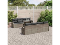 Vidaxl Conjunto De Sofá De Jardim 9 Unid. 8-número De Lugares Cinzeto