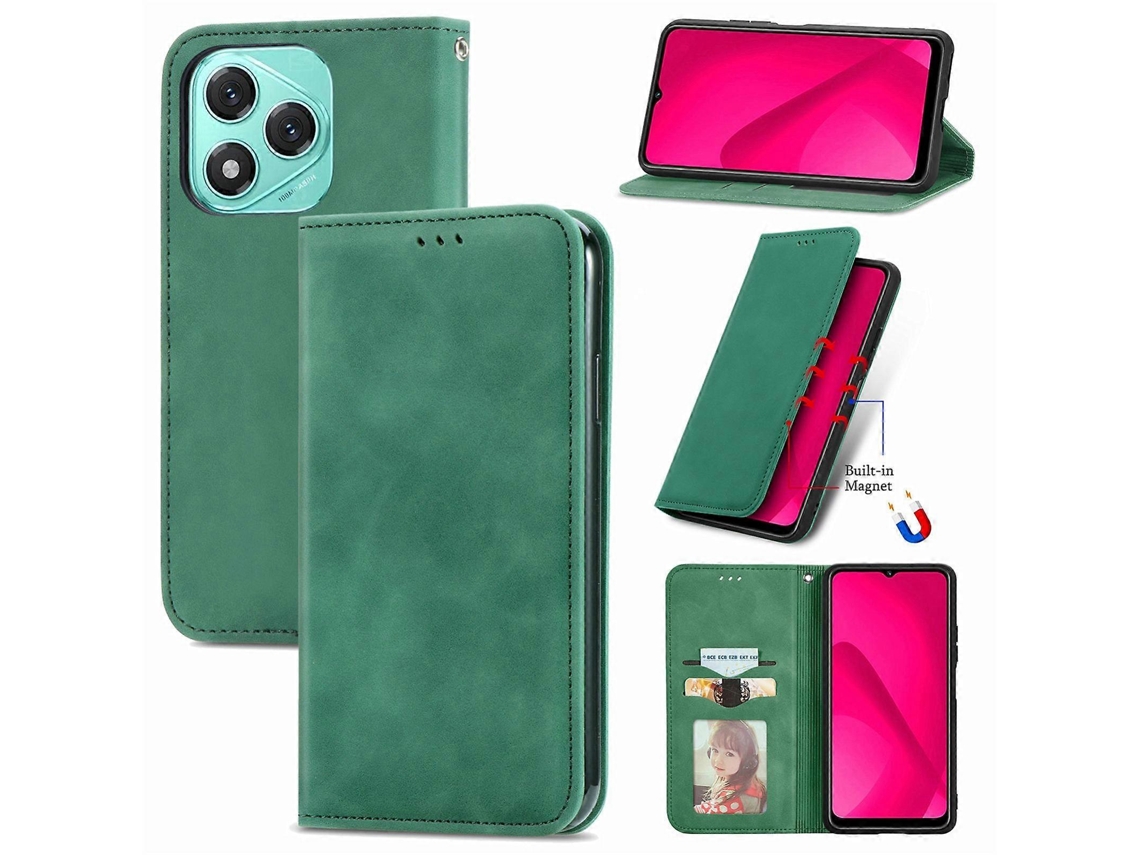 Capa De Celular De Couro Com Flip Magnético Retro Skin Feel