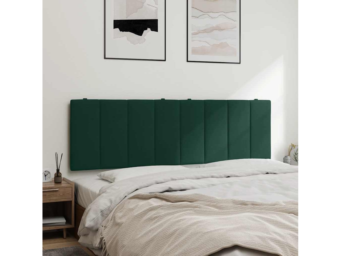 Vidaxl Almofadão De Cabeceira Hanko 160 Cm Veludo Verde-escuro