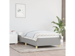 Estrutura De Cama Sem Colchão 90x190 Cm Tecido Cinzento-claro