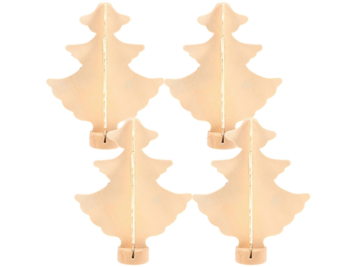 Enfeites De Madeira Para Árvores De Natal Para Artesanato, Decorações Infantis, Pacote Com 4 Olysi Shop