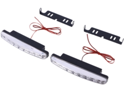 Conjunto De 2 Luzes Diurnas Led Universais Para Carros Com 8 Leds, Fácil Instalação, Vida Útil Prolongada Para Veículos