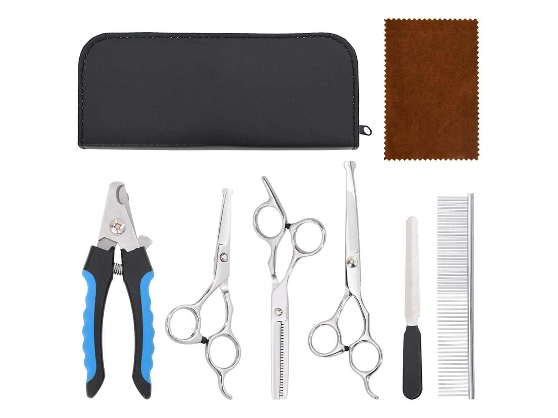Vidaxl 6 Pcs Conjunto De Tesouras De Tosquia Aço Inoxidável