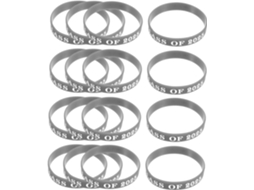 24-Pulseiras De Silicone Femininas, Macias E Duráveis, Lembrancinhas De Formatura Para A Turma 2025, Na Cor Prata