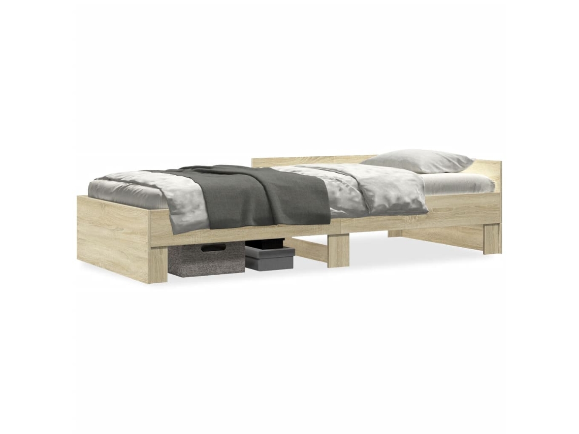 Bed Frame, Bed Frames Vidaxl Marrom Madeira Processada (100 X 200 Cm)