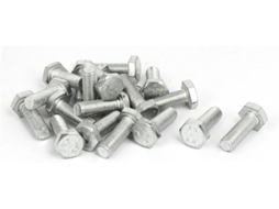 Parafusos de Aço Inoxidável M10x30mm com Cabeça Sextavada e Rosca Completa, Cor Prata, 20 Unidades CHABERLU