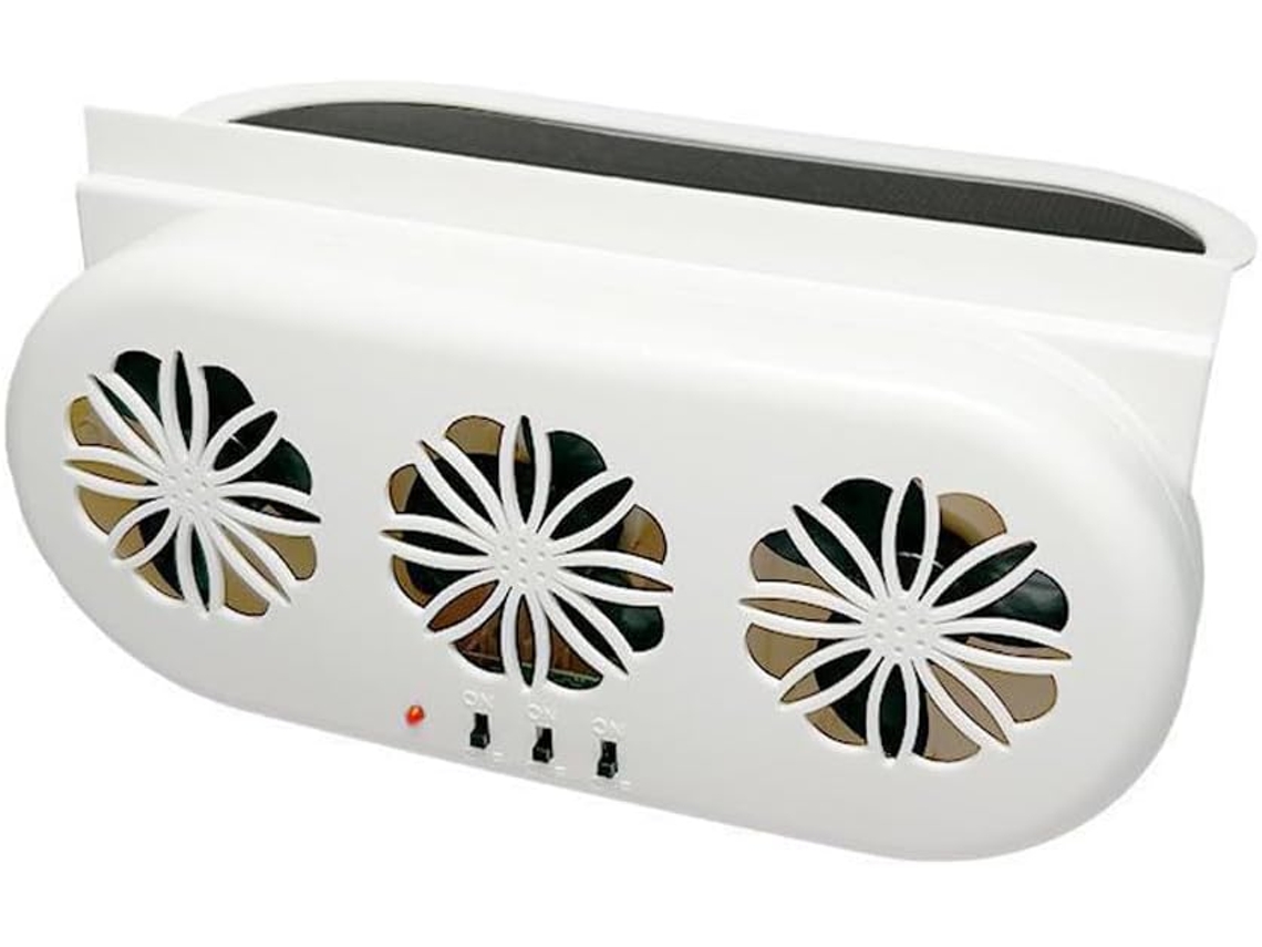 Ventilador De Exaustão Para Carro Com 3 Ventoinhas, Alimentado Por Energia Solar E Usb Ventilador Silencioso Para