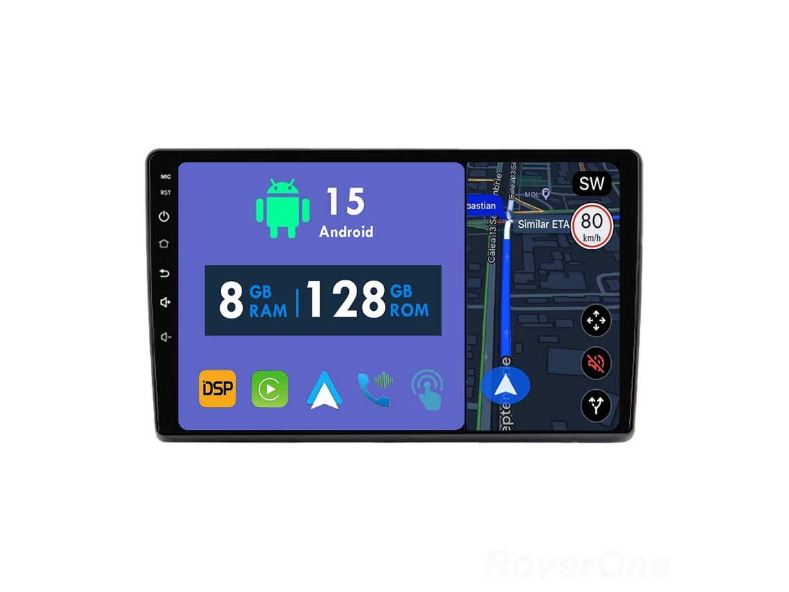 Auto Rádio Carro Bluetooth Autoradio 8GB RAM 128G ROM CarPlay Navegação GPS RoverOne para Fiat Ducato Peugeot Boxer Citroen Jumper 2006-2022