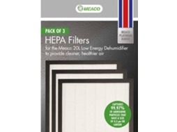 Conjunto de 3 Filtros MEACO HEPA para Desumidificador 12L